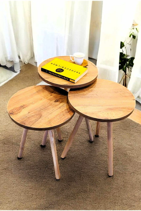 Hanah Home Set de Mesas Apilables Peka-152 - Pino Hanah Home Set de Mesas Apilables Peka-152 - Pino